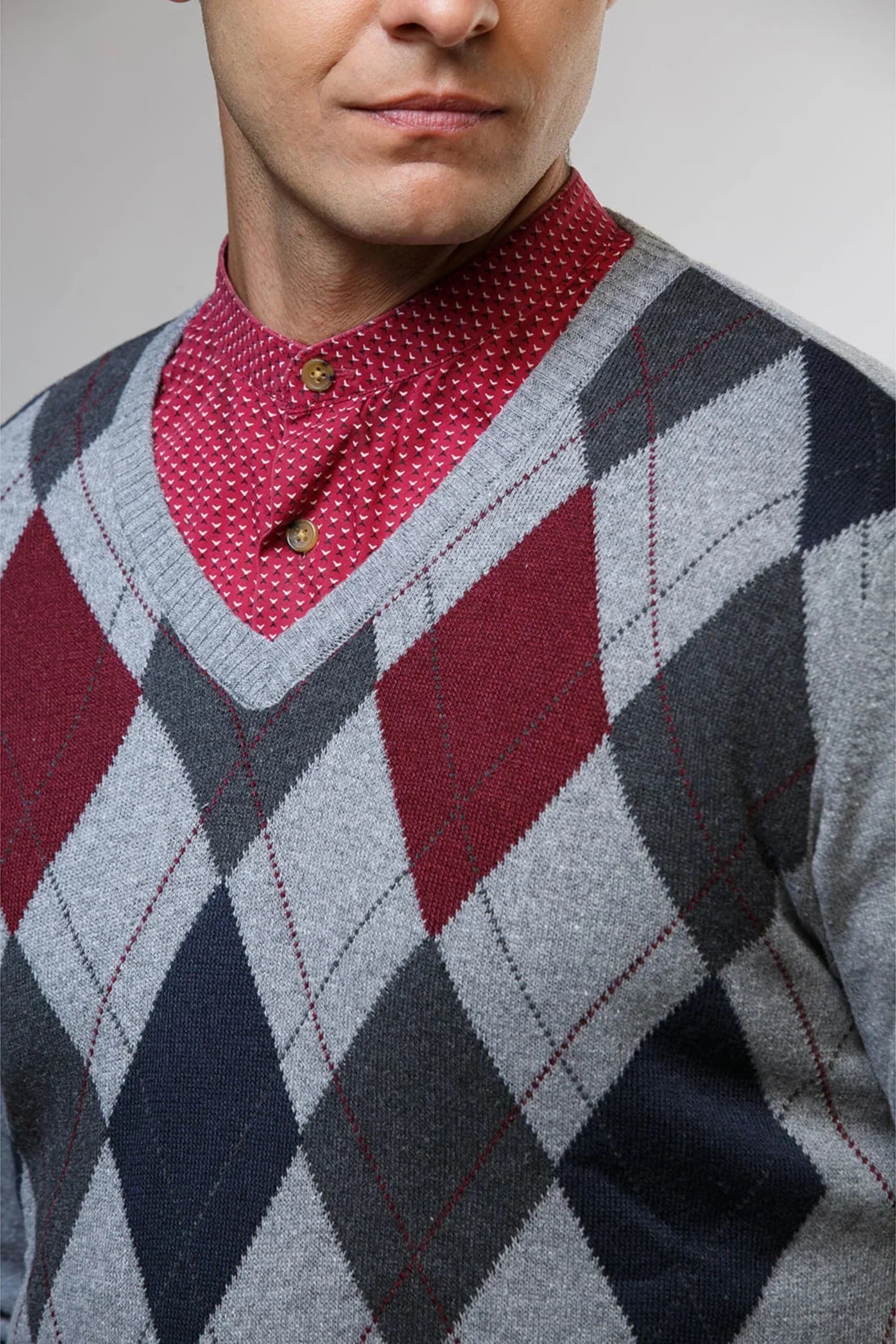 Suéter San Agustín en algodón regenerado rombos – Hombre